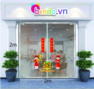 Decal dán tường Bé chào xuân Decal dán tường Bé chào xuân