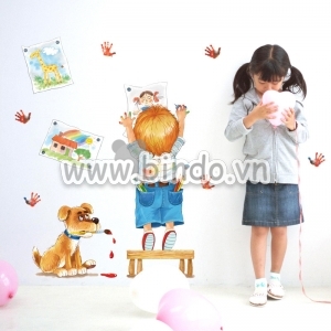 Decal dán tường Decal dán bé tập vẽ tranh, kiểu hàn quốc, dán phòng bé trai,bé gái mới nhất tại TPHCM Decal dán tường Decal dán bé tập vẽ tranh, kiểu hàn quốc, dán phòng bé trai,bé gái mới nhất tại TPHCM