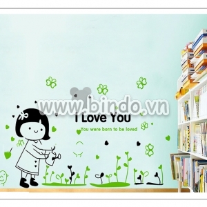 Decal dán tường Decal bé tưới cây hàn quốc dán phòng bé lớp học mầm non Decal dán tường Decal bé tưới cây hàn quốc dán phòng bé lớp học mầm non