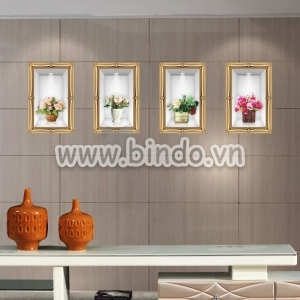 Decal dán tường Bình hoa nghệ thuật 3D số 4
