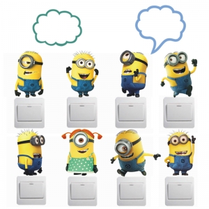 Decal dán tường Bộ 10 minion dán ổ điện