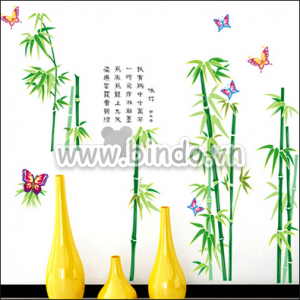 Decal dán tường Bụi trúc 3D