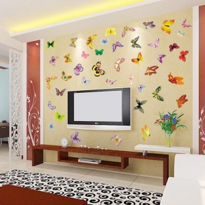 Decal dán tường Decal dán bướm sắc màu, chi tiết rời, phòng bé, đẹp TPHCM
