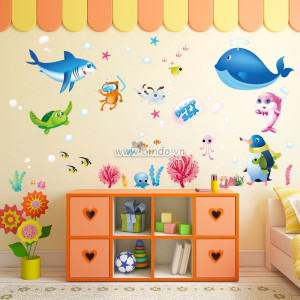 Decal dán tường Decal dán cá đại dương 5, chi tiết rời, trường mầm non, ở TPHCM khổ 1,1 x 0,75 (m) (dài x rộng) Decal dán tường Decal dán cá đại dương 5, chi tiết rời, trường mầm non, ở TPHCM khổ 1,1 x 0,75 (m) (dài x rộng)