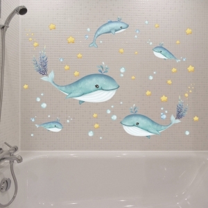 Decal dán tường Cá đại dương xanh