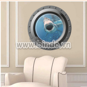 Decal dán tường Cá mập trắng Decal dán tường Cá mập trắng