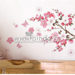 Decal dán tường Hoa đào, cành đào hồng 4 Decal dán tường Hoa đào, cành đào hồng 4