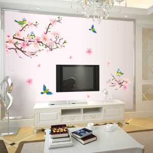Decal dán tường Cành đào hồng 6 Decal dán tường Cành đào hồng 6