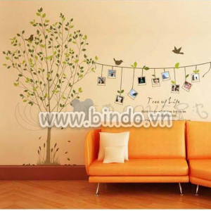 Decal dán tường Decal cây photo 1 dán tường phòng khách sau tivi quán đẹp