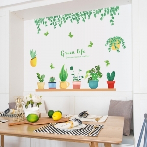 Decal dán tường Decal dán cây trang trí và dây lá xanh, dán 2 mặt có sẵn keo, dán phòng ngủ, TPHCM Decal dán tường Decal dán cây trang trí và dây lá xanh, dán 2 mặt có sẵn keo, dán phòng ngủ, TPHCM