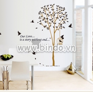 Decal dán tường Cây và chim