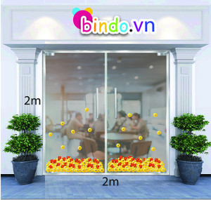 Decal dán tường Chân đồng tiền vàng