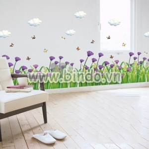 Decal dán tường Decal chân tường cẩm chướng tím dán cầu thang, kiểu hàn quốc, mới nhất ở TPHCM Decal dán tường Decal chân tường cẩm chướng tím dán cầu thang, kiểu hàn quốc, mới nhất ở TPHCM
