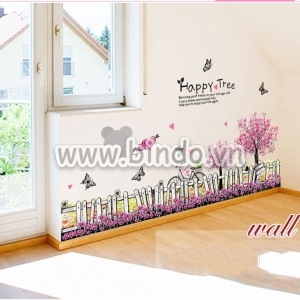 Decal dán tường Decal hoa cây tím dán chân tường, kính đẹp Decal dán tường Decal hoa cây tím dán chân tường, kính đẹp