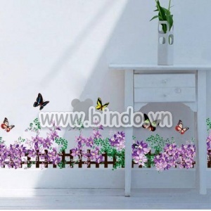 Decal dán tường Decal hàng rào hoa tím, DIY, dán chân tường phòng khách, khổ 1,85 x 0,28 (m) (dài x rộng) TPHCM Decal dán tường Decal hàng rào hoa tím, DIY, dán chân tường phòng khách, khổ 1,85 x 0,28 (m) (dài x rộng) TPHCM