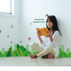 Decal dán tường Decal chân tường bướm hoa sắc màu dán chân tường phòng ngủ, chi tiết rời, cao cấp TPHCM Decal dán tường Decal chân tường bướm hoa sắc màu dán chân tường phòng ngủ, chi tiết rời, cao cấp TPHCM