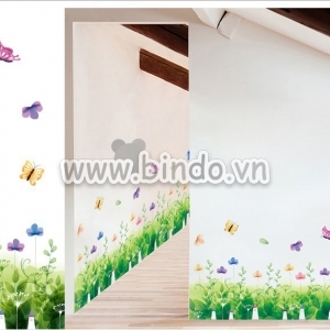 Decal dán tường Decal dán tường chân tường hoa giai nhân, phong cách hàn quốc, dán tường cầu thang, đẹp tại TPHCM