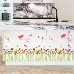 Decal dán tường Decal chân tường trái tim dán chân tường phòng khách Decal dán tường Decal chân tường trái tim dán chân tường phòng khách