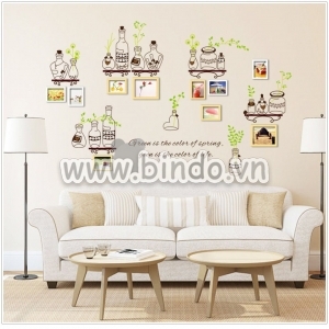 Decal dán tường Chậu cây nghộ nghĩnh
