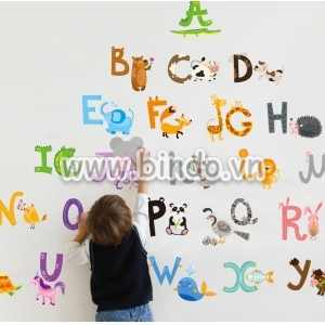 Decal dán tường Decal dán tường chữ cái động vật 3, chi tiết rời, dán phòng bé gái, 1,4 x 1,0 (m) (dài x rộng) tại TPHCM Decal dán tường Decal dán tường chữ cái động vật 3, chi tiết rời, dán phòng bé gái, 1,4 x 1,0 (m) (dài x rộng) tại TPHCM