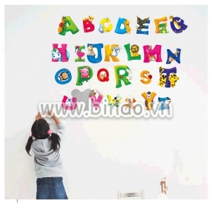 Decal dán tường Decal dán tường chữ cái động vật, dán theo sở thích, phòng bé, đẹp ở TPHCM Decal dán tường Decal dán tường chữ cái động vật, dán theo sở thích, phòng bé, đẹp ở TPHCM
