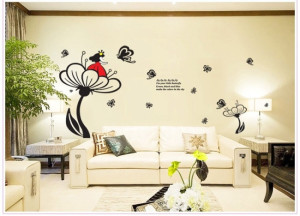 Decal dán tường Decal hoa sen phong cách chibi vẽ tay Decal dán tường Decal hoa sen phong cách chibi vẽ tay