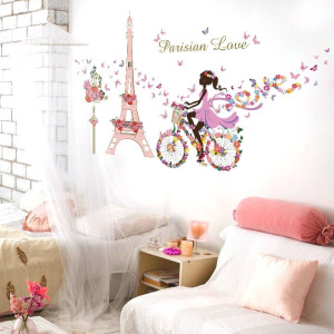 Decal dán tường Decal dán cô gái xe đạp 2, kiểu hàn quốc, dán tường sau tivi, khổ lớn 1,45 x 0,8 (m) (dài x rộng) ở TPHCM Decal dán tường Decal dán cô gái xe đạp 2, kiểu hàn quốc, dán tường sau tivi, khổ lớn 1,45 x 0,8 (m) (dài x rộng) ở TPHCM