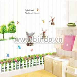 Decal dán tường Cối xây gió 3