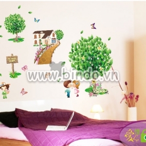 Decal dán tường Công viên cây xanh