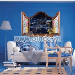 Decal dán tường Cửa sổ 3D 11