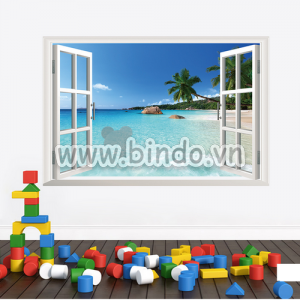 Decal dán tường Cửa sổ biển Zooyoo Decal dán tường Cửa sổ biển Zooyoo