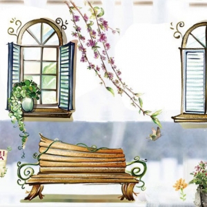 Decal dán tường Cửa sổ cổ tích   Decal dán tường Cửa sổ cổ tích