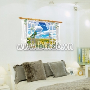 Decal dán tường Decal dán cửa sổ hoa hướng dương, kiểu hàn quốc, dán phòng ngủ, 0,6 x 0,9 (m) (dài x rộng ) ở TPHCM Decal dán tường Decal dán cửa sổ hoa hướng dương, kiểu hàn quốc, dán phòng ngủ, 0,6 x 0,9 (m) (dài x rộng ) ở TPHCM