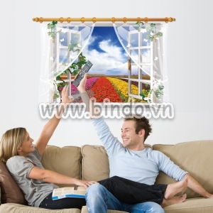 Decal dán tường Cửa sổ rừng hoa decal dán tường, trang trí phòng ngủ, dán theo sở thích, mới nhất tại TPHCM Decal dán tường Cửa sổ rừng hoa decal dán tường, trang trí phòng ngủ, dán theo sở thích, mới nhất tại TPHCM