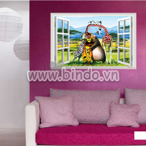 Decal dán tường Cửa sổ thú hiệu zooyoo decal dán, phòng khách, phong cách hàn quốc, độc đáo TPHCM Decal dán tường Cửa sổ thú hiệu zooyoo decal dán, phòng khách, phong cách hàn quốc, độc đáo TPHCM