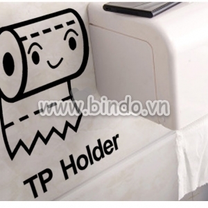 Decal dán tường Decal hình cuộn giấy vệ sinh dán trang trí phòng tắm, bồn vệ sinh,bồn cầu 