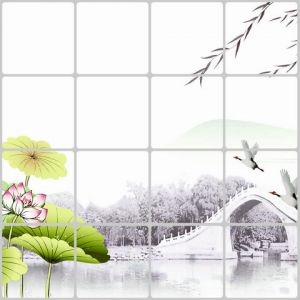 Decal dán tường Dán bếp hoa sen 2