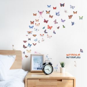Decal dán tường Đàn bướm sắc màu decal dán tường, lớp học mầm non, dán theo sở thích, giá rẻ ở TPHCM