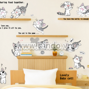 Decal dán tường Đàn mèo vui nhộn decal dán, phòng bé , dán theo sở thích, giá rẻ TPHCM