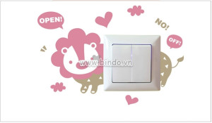 Decal dán tường Dán ổ điện sư tử