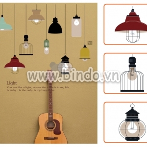 Decal dán tường Dây bòng đèn ngộ nghĩnh