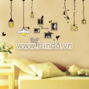 Decal dán tường Dây bóng đèn photo