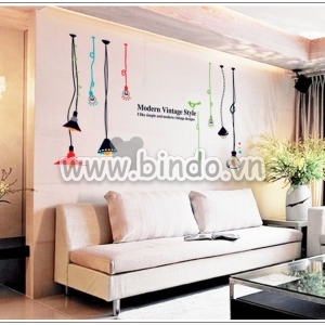 Decal dán tường Decal dây bóng đèn nhiều màu dán trang trí quán trà cafe Decal dán tường Decal dây bóng đèn nhiều màu dán trang trí quán trà cafe