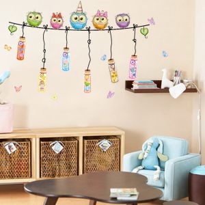 Decal dán tường Dây leo cú mèo
