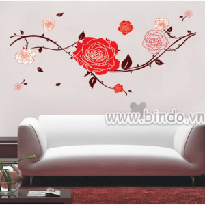 Decal dán tường Decal dán tường dây leo hoa hồng đỏ, phong cách hàn quốc, dán tường sau tivi, đẹp tại TPHCM Decal dán tường Decal dán tường dây leo hoa hồng đỏ, phong cách hàn quốc, dán tường sau tivi, đẹp tại TPHCM