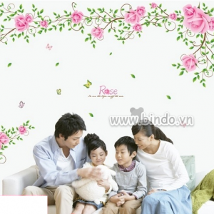 Decal dán tường Dây leo hoa hồng Decal dán tường Dây leo hoa hồng