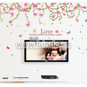 Decal dán tường Dây leo hoa hồng 2