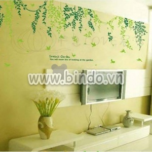 Decal dán tường Dây leo xanh