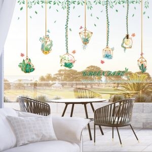 Decal dán tường Decal dây leo treo trang trí 4 hoa lá dán quán, cửa kính Decal dán tường Decal dây leo treo trang trí 4 hoa lá dán quán, cửa kính