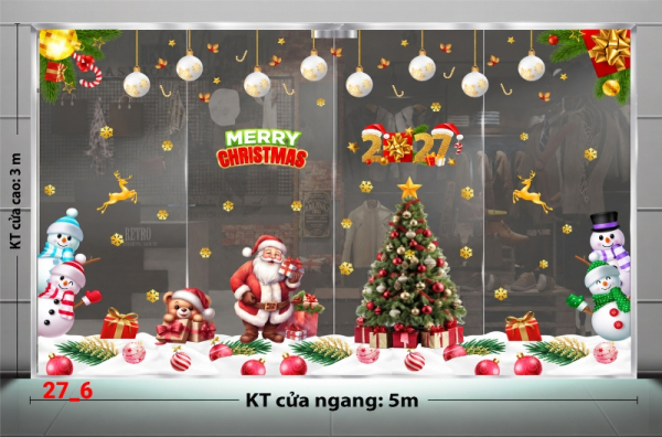 Decal dán tường Decal   dán Noel combo  số 6